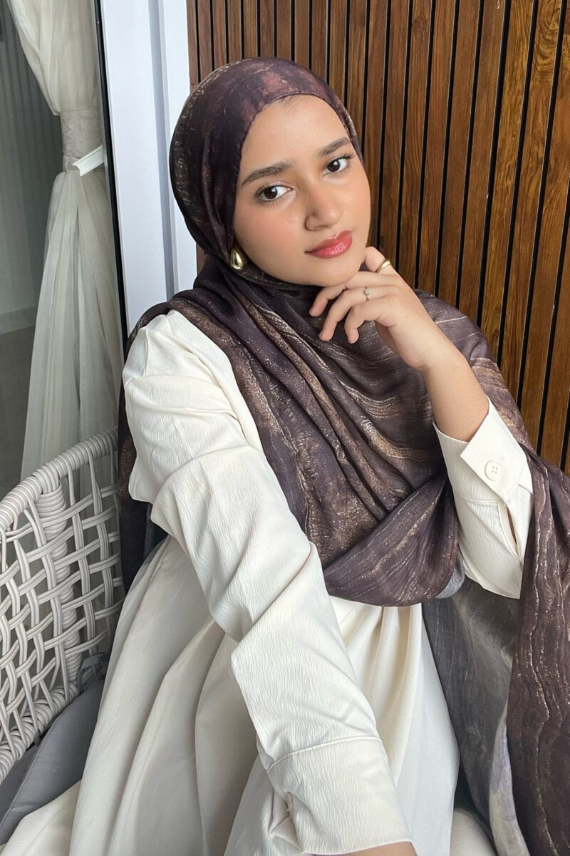 Earthstone Swirl Printed Modal Hijab - Image 2