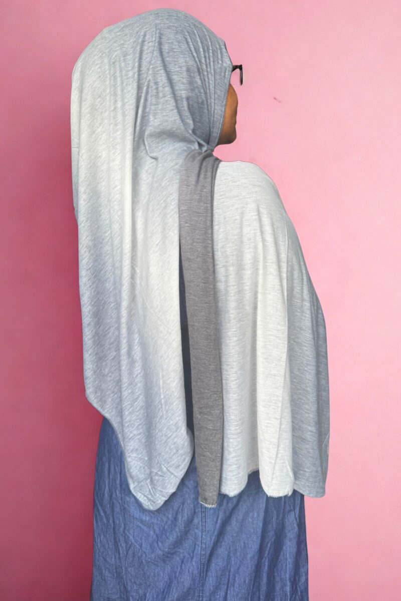 Frosted Slate Ombre Jersey Hijab - Image 2