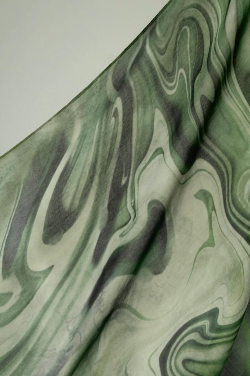 Moss Marble Printed Modal Hijab - Image 2