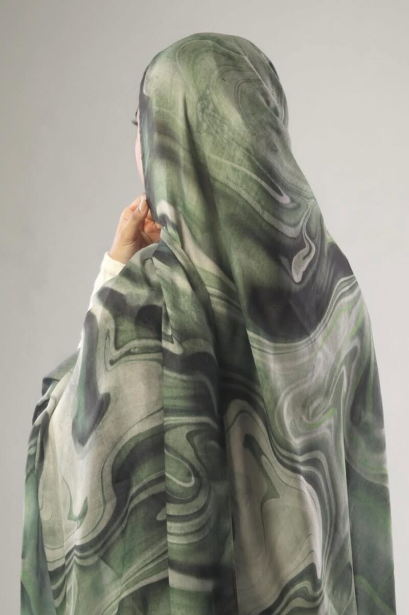 Moss Marble Printed Modal Hijab