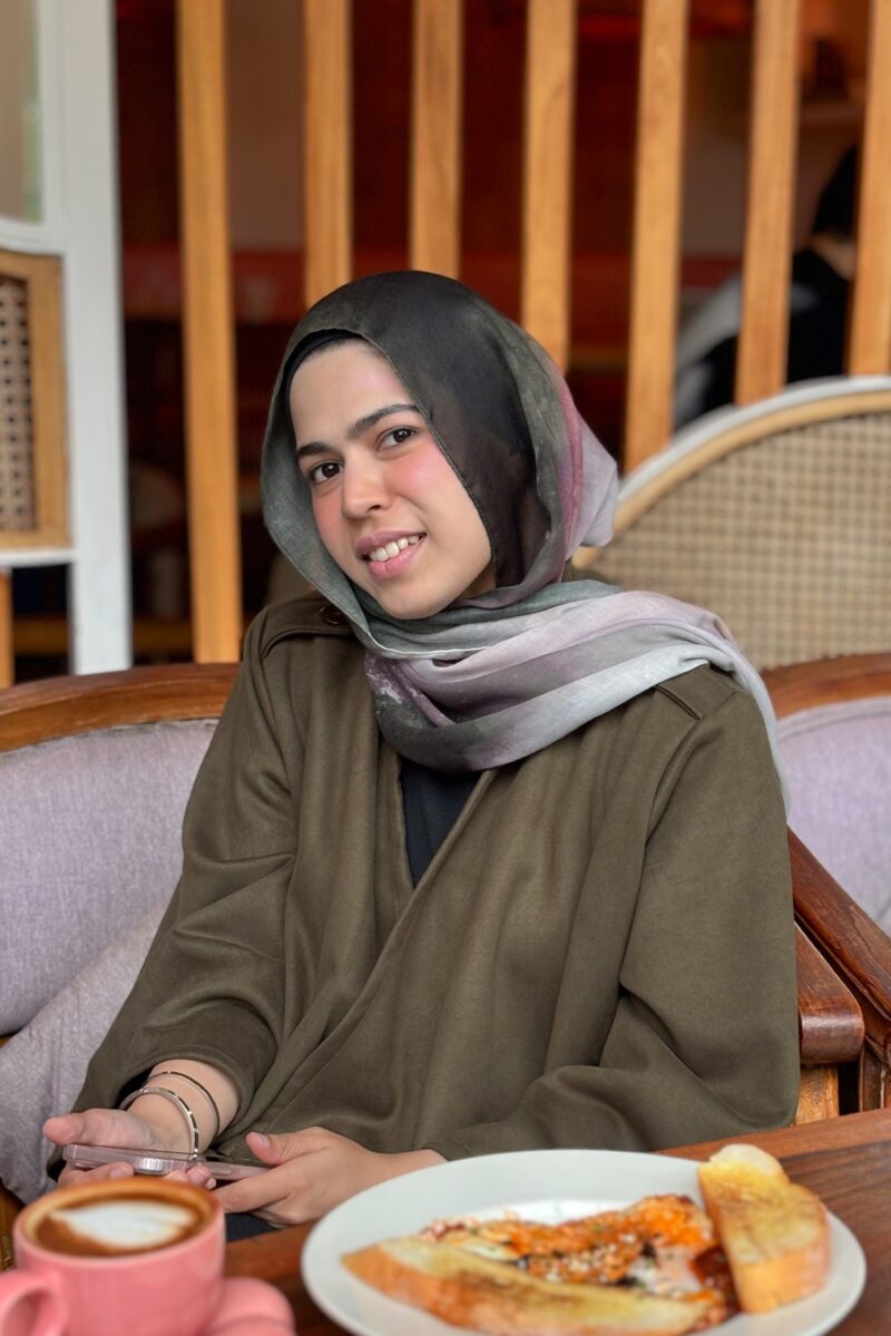 Olive Drizzle Printed Modal Hijab - Image 2