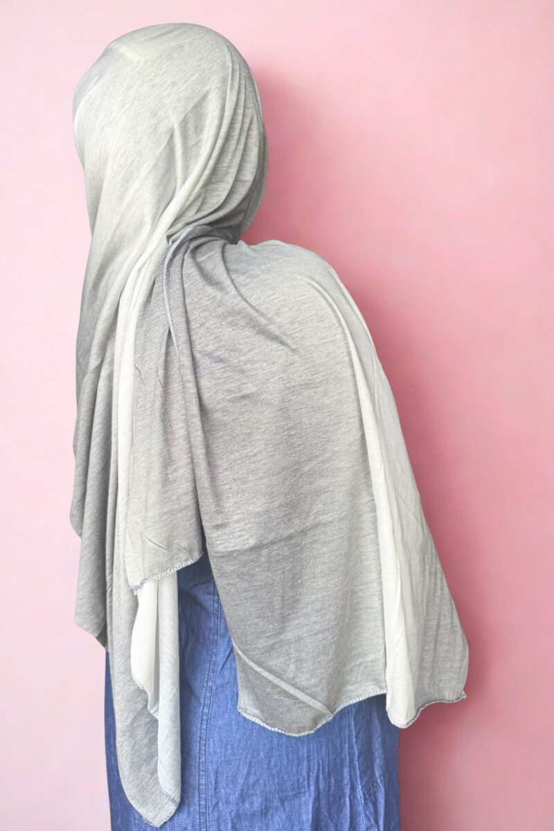 Smokey Silver Ombre Jersey Hijab - Image 2