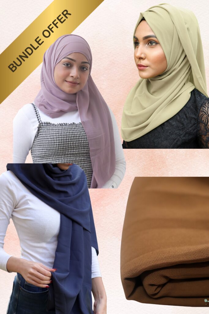 Maxi Chiffon Hijabs - Thistle, Fern, Denim & Coffee