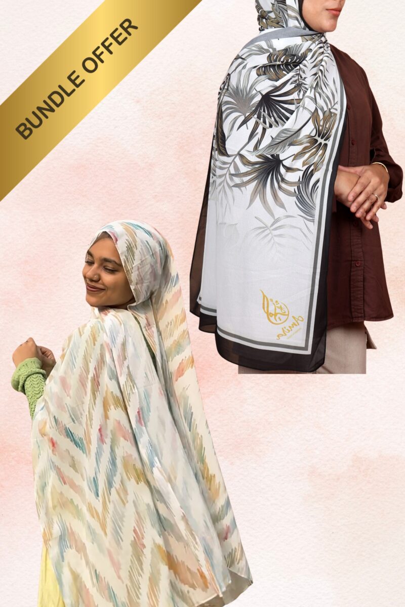 Printed Chiffon Hijabs - Rainbow Whispers & Palm Haven