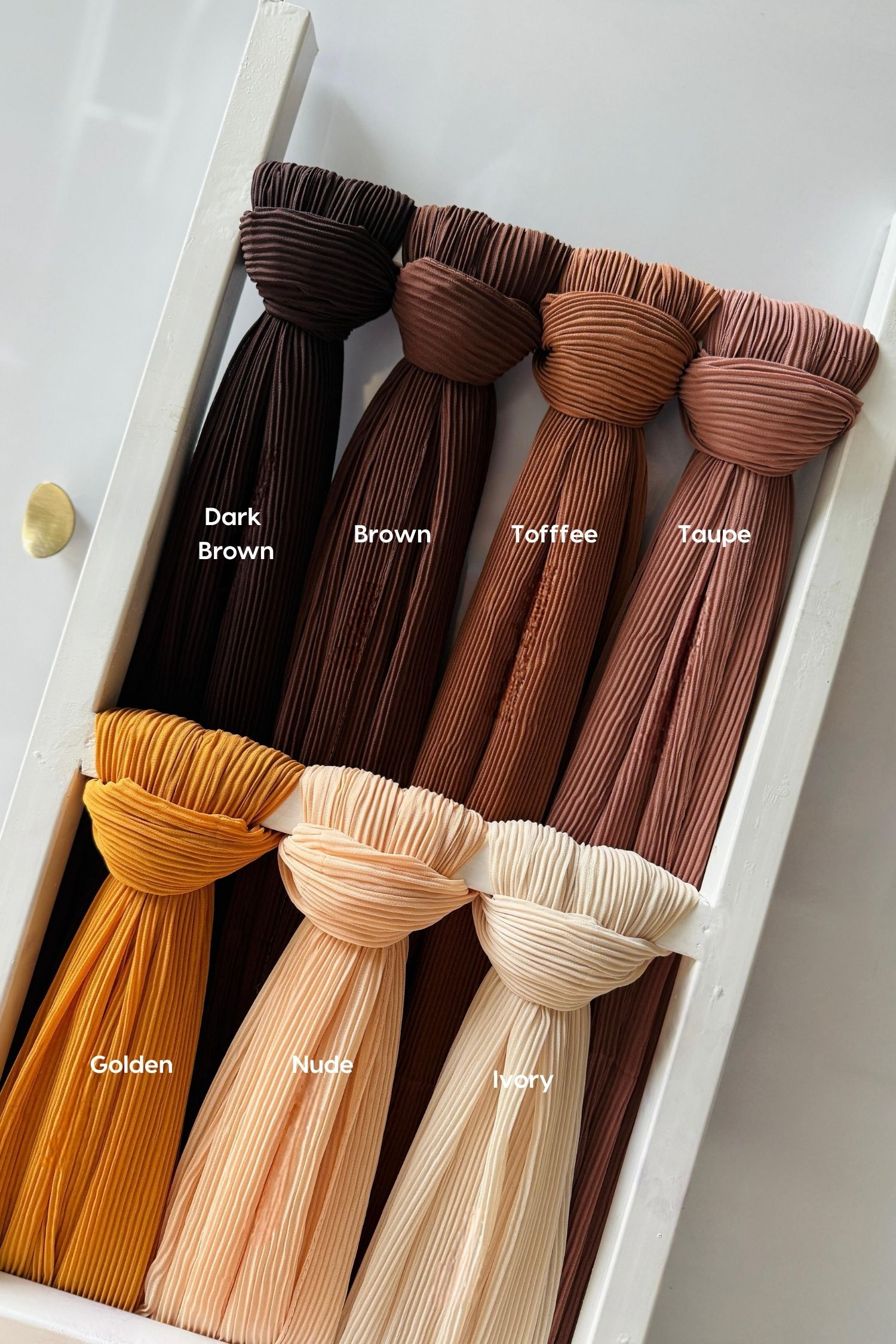 Pleated Chiffon Hijabs - Earthy Tones