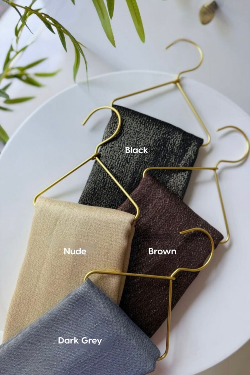 Glitter Cotton Hijabs | Black, Brown, Nude & Dark Grey