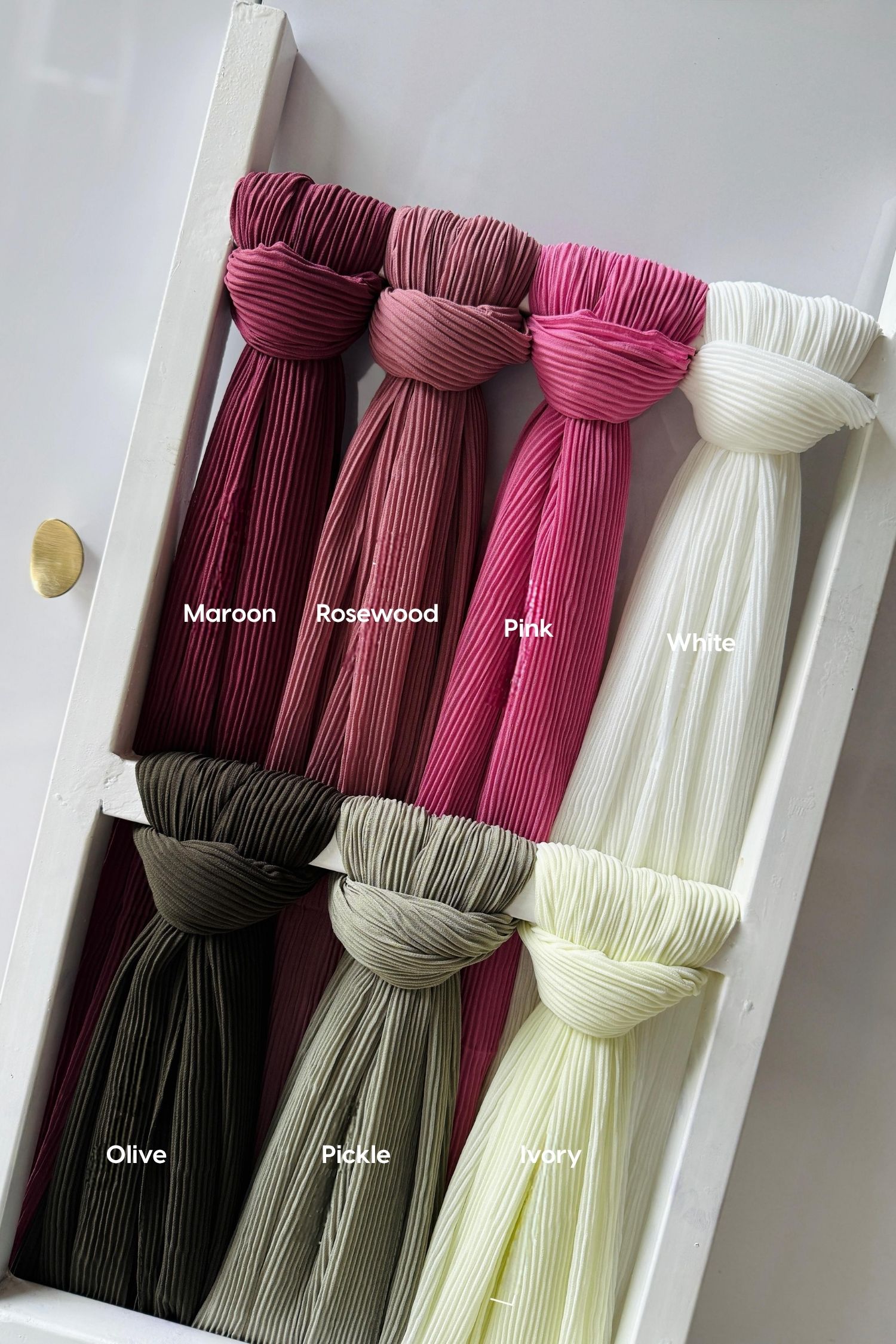 Pleated Chiffon Hijabs - Bright Tones