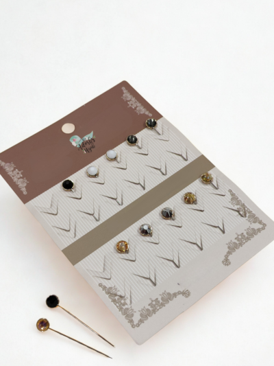 Gem Stone Straight Hijab Pins – Set of 12
