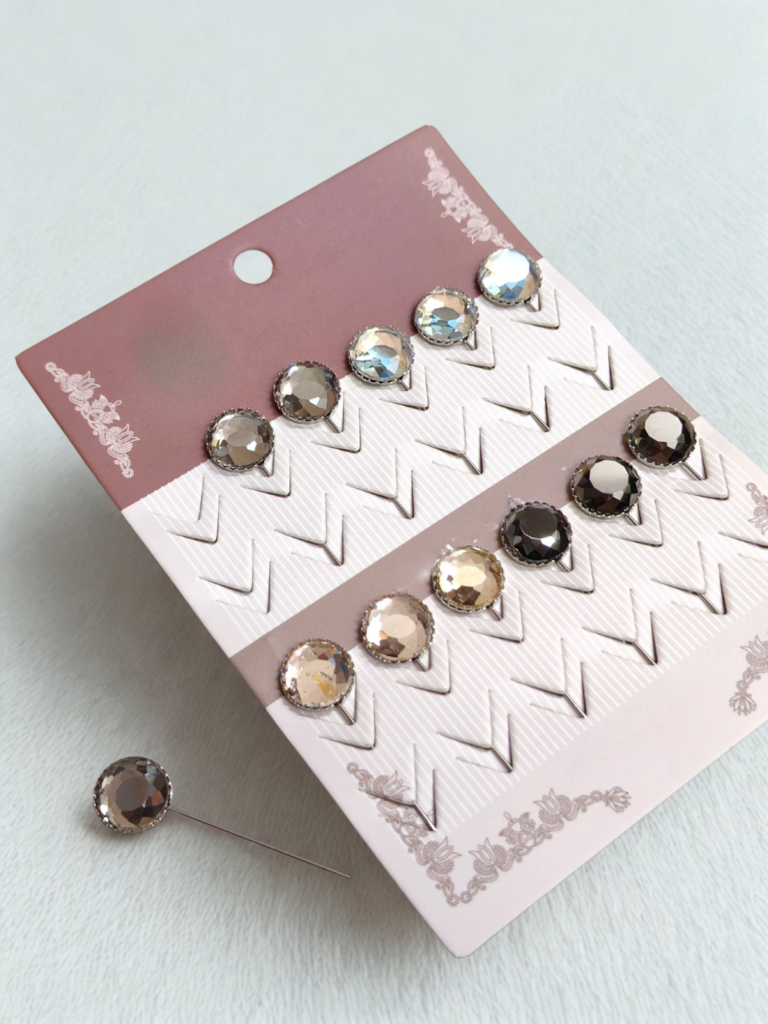Crystal Rhinestone Hijab Pins – Set of 12