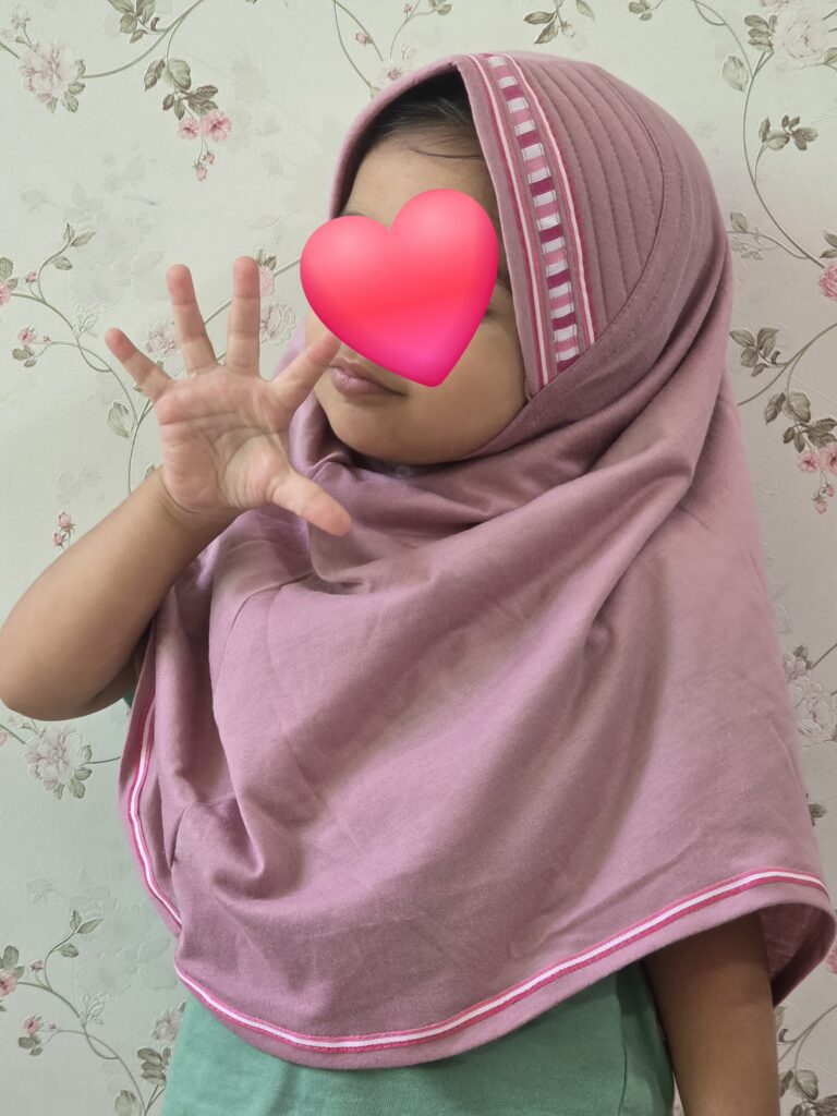 pink pull on Hijab for kids