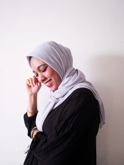 Light Grey Textured Jersey Hijab