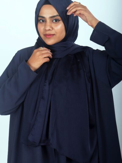 Navy Blue Muna Satin Hijab