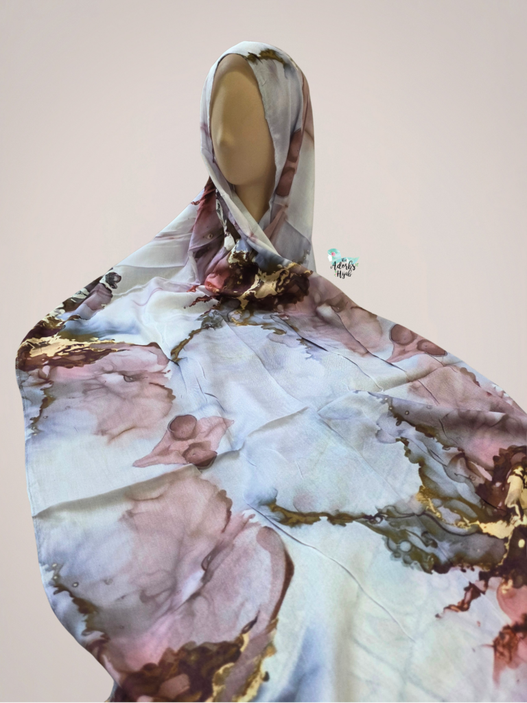 Mauve Bloom Printed Modal Hijab
