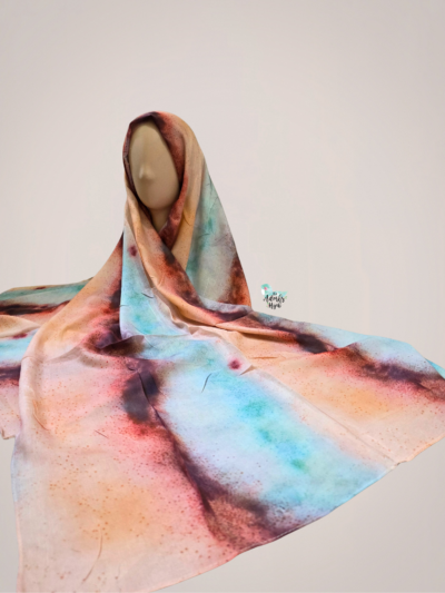 Cosmic Apricot Printed Modal Hijab