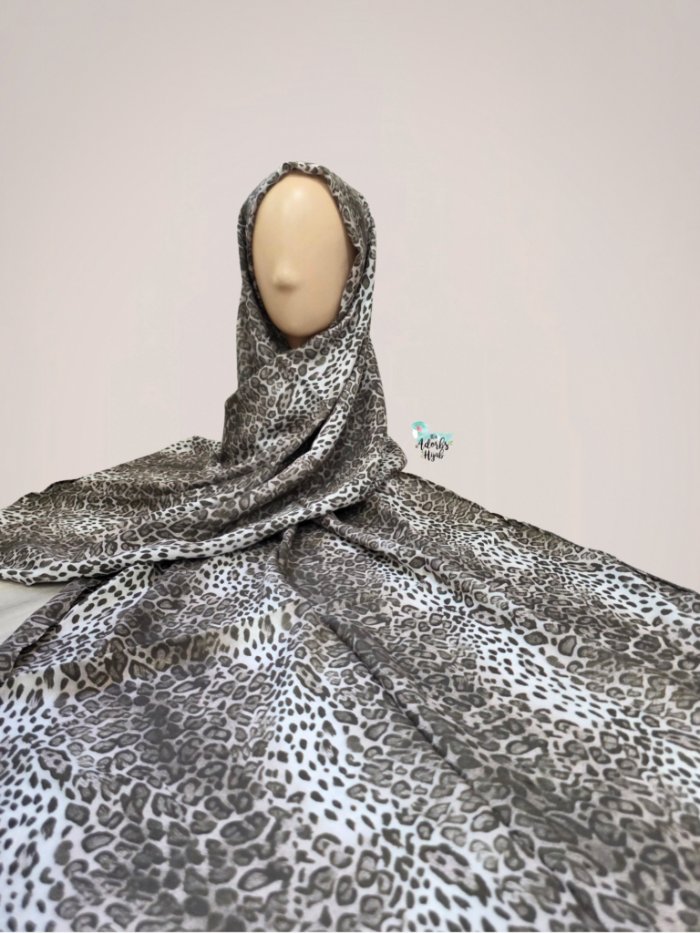 Ash Leopard Printed Modal Hijab