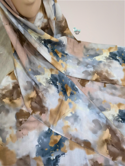 Cobalt Horizon Printed Modal Hijab