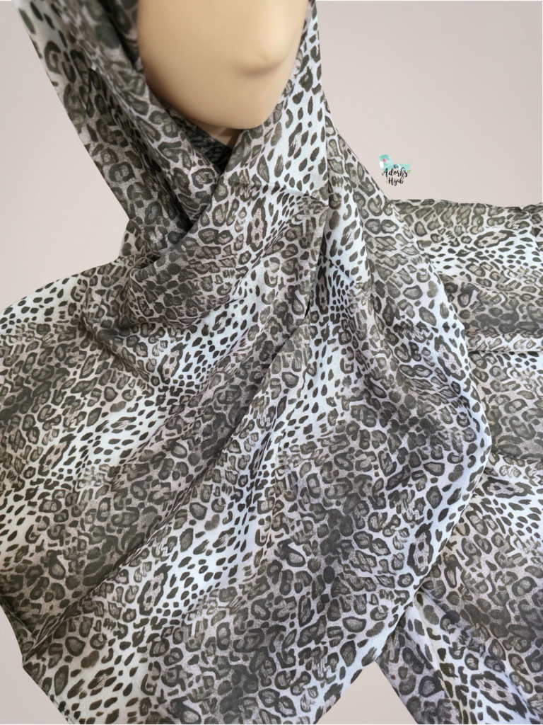 Ash Leopard Printed Modal Hijab