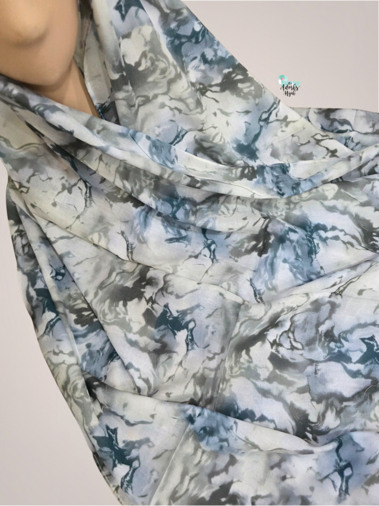 Abstract Frost Printed Modal Hijab