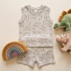 Infant Unisex Baby Clothing Set - Dino Beige