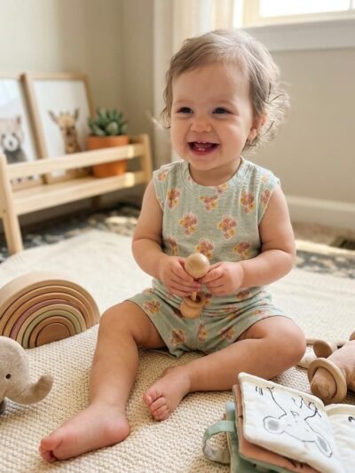 Infant Unisex Baby Clothing Set - Sage Vintage Floral