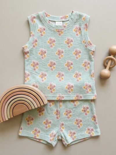Infant Unisex Baby Clothing Set - Sage Vintage Floral