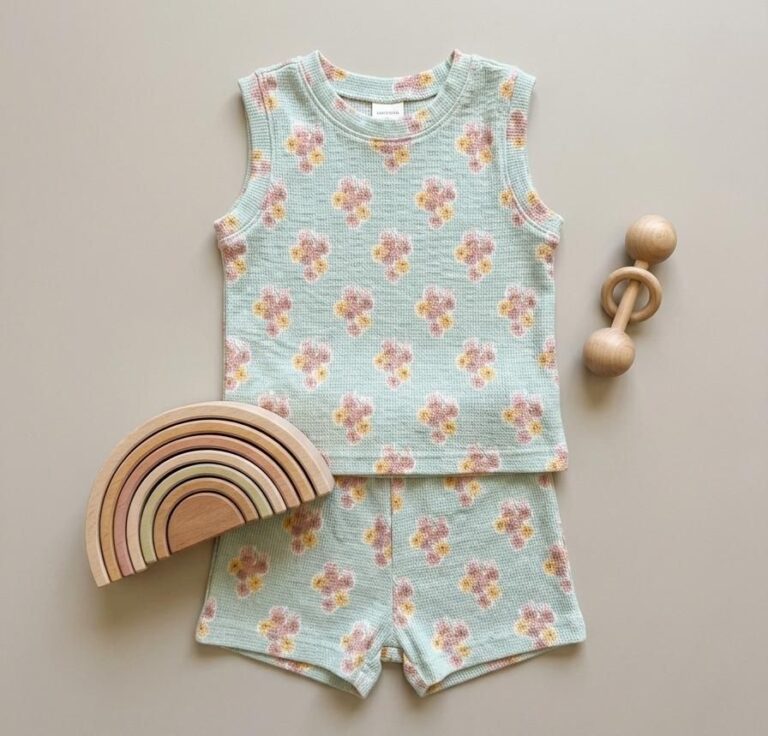 Infant Unisex Baby Clothing Set - Sage Vintage Floral