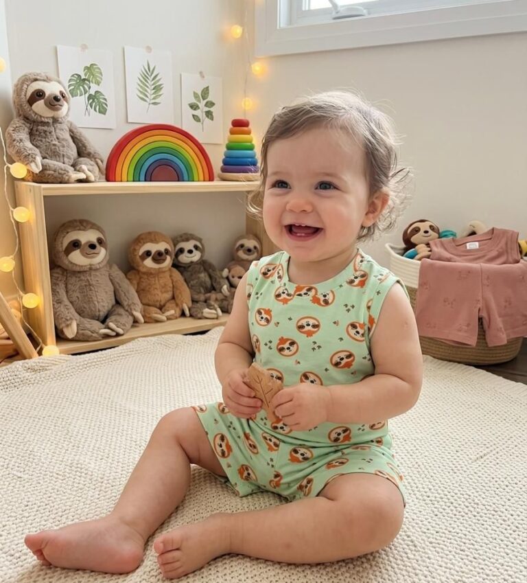 Infant Unisex Baby Clothing Set - Sloth Mint