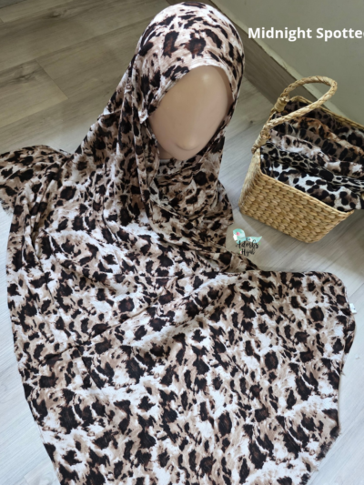 Midnight Spotted Printed Modal Hijab