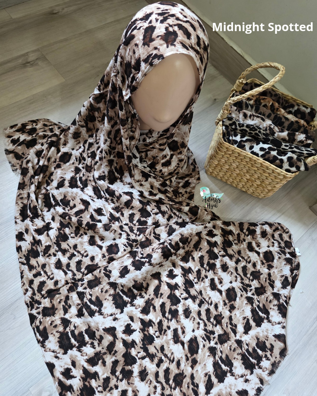 Midnight Spotted Printed Modal Hijab