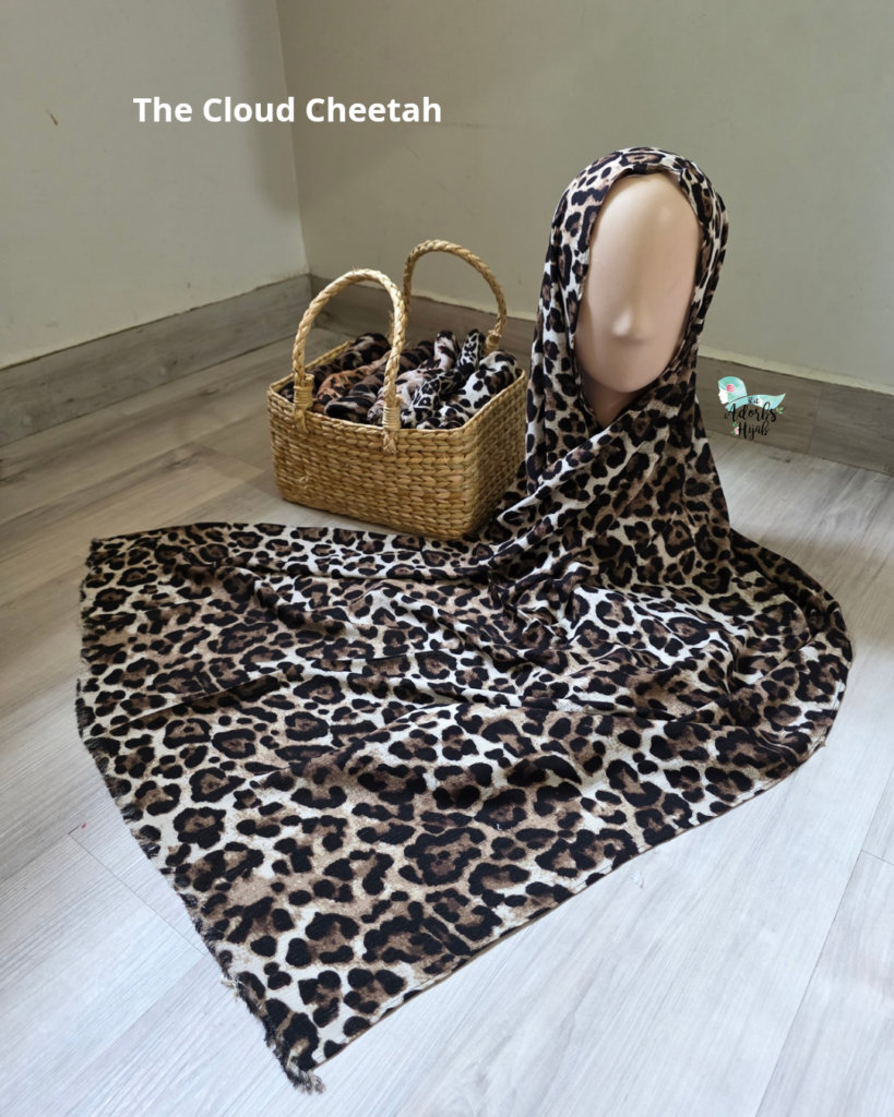 Cloud Cheetah Printed Modal Hijab