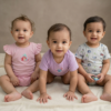 18 to 24 Months 100% Cotton Knit Half Sleeves Onesies - Pack of 3