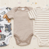 6-9 Months 100% Cotton Knit Half Sleeves Onesies - Pack of 3