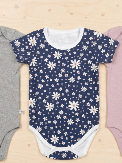 18 to 24 Months 100% Organic Cotton Half Sleeves Onesies - Pack of 3