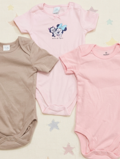 12-18 Months 100% Cotton Knit Half Sleeves Onesies - Pack of 3
