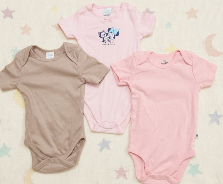 12-18 Months 100% Cotton Knit Half Sleeves Onesies - Pack of 3