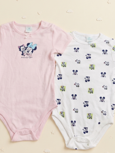 12 to 18 Months 100% Organic Cotton Half Sleeves Onesies - Pack of 2