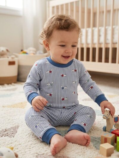Puppy Pinstripes Stripes Pyjama Set