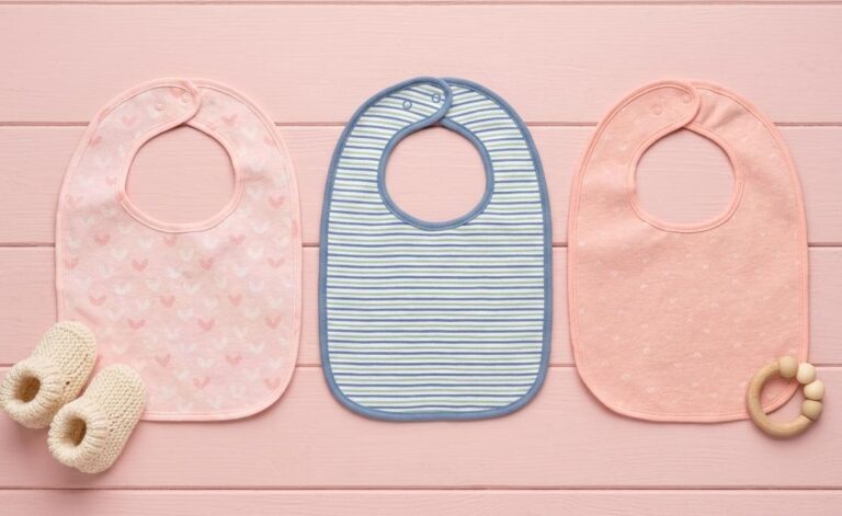 Set of 3, 100% Organic Cotton Bib with Snap Button Closure ONE SIZE , 0-24 MONTHS