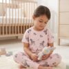 Cotton Knit Half Sleeves Co-ord Night Suit With Bambi Print - Pink