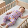 Cotton Knit Half Sleeves Co-ord Night Suit With Fruit Print - Purple
