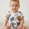 6-9 Months 100% Cotton Knit Half Sleeves Onesies - Pack of 3