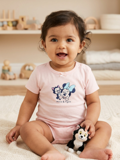 12 to 18 Months 100% Organic Cotton Half Sleeves Onesies - Pack of 2