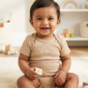 12 to 18 Months 100% Organic Cotton Half Sleeves Onesies - Pack of 3