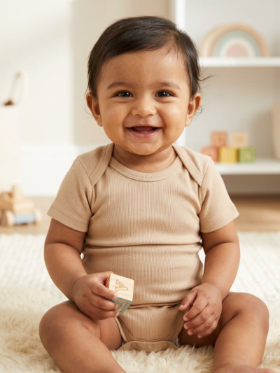 12 to 18 Months 100% Organic Cotton Half Sleeves Onesies - Pack of 3