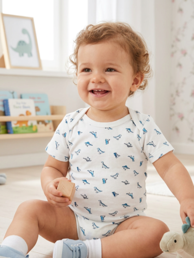 3 to 4 Years 100% Organic Cotton Half Sleeves Onesies - Pack of 2