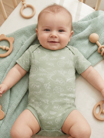 3 to 4 Years 100% Organic Cotton Half Sleeves Onesies - Pack of 2