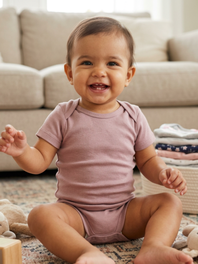 18 to 24 Months 100% Organic Cotton Half Sleeves Onesies - Pack of 3