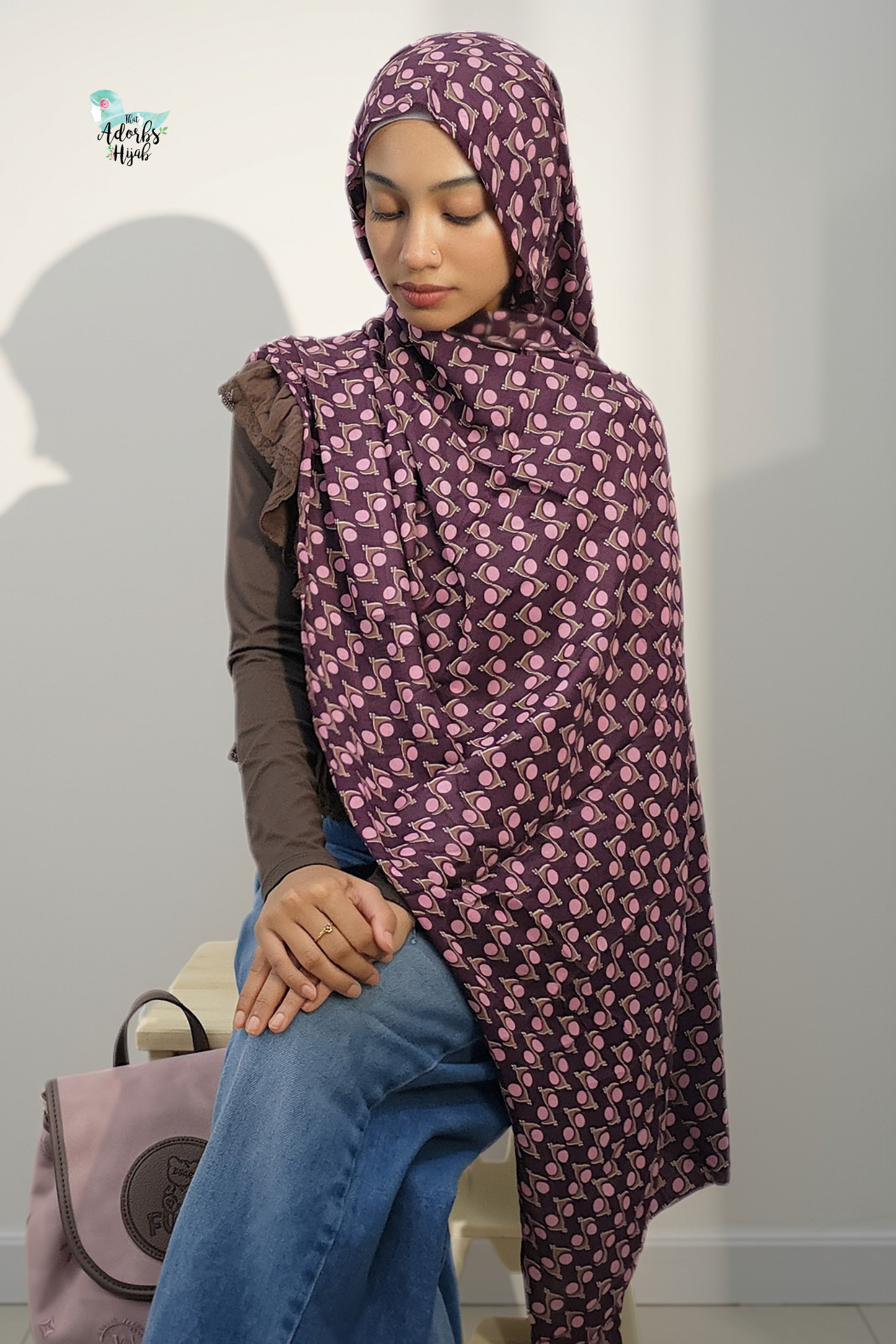 Cocoa Eclipse Printed Modal Hijab
