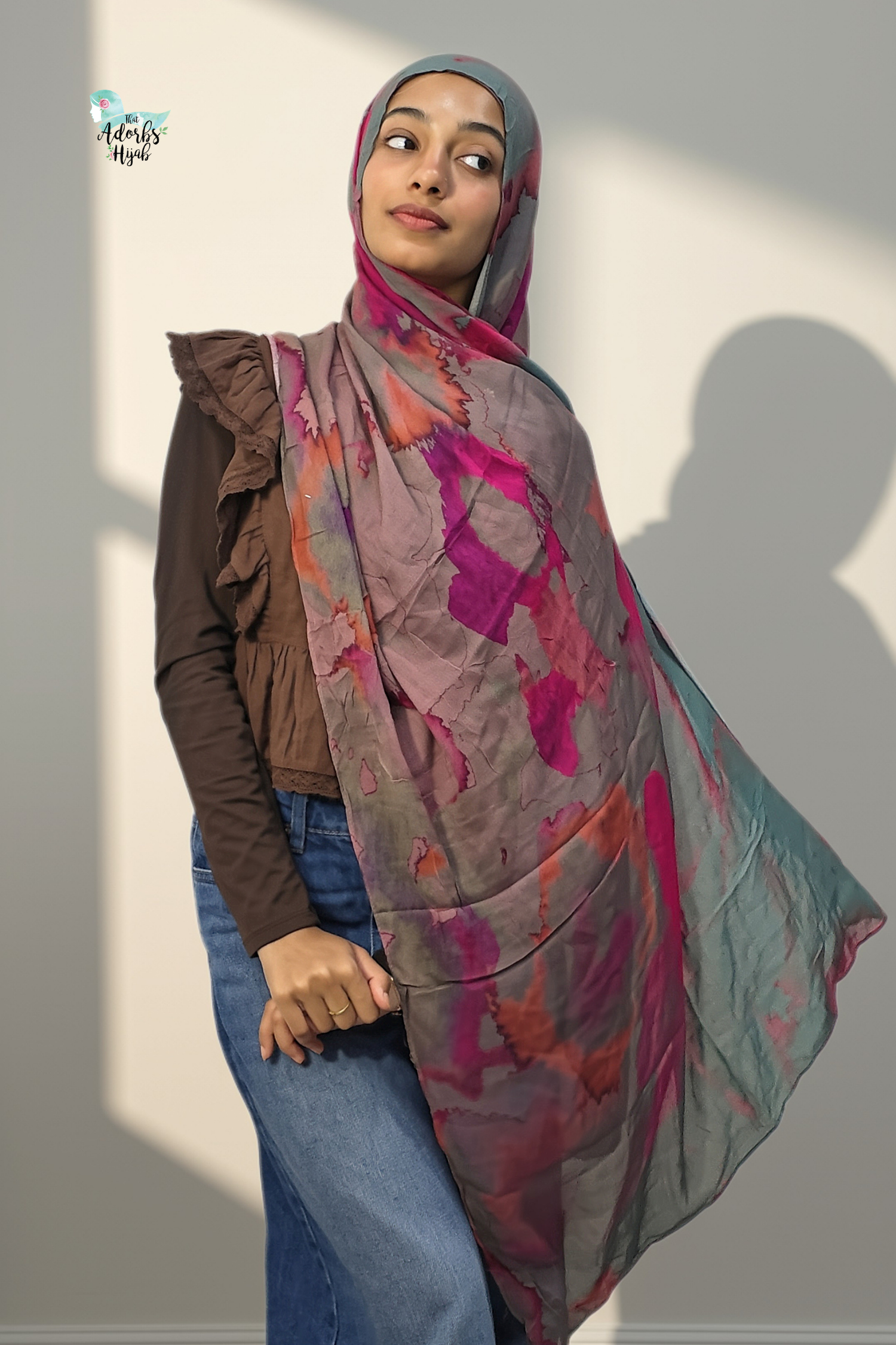 Ombre Rouge Printed Modal Hijab