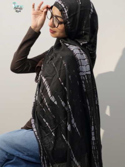 Denim Ripple Printed Modal Hijab